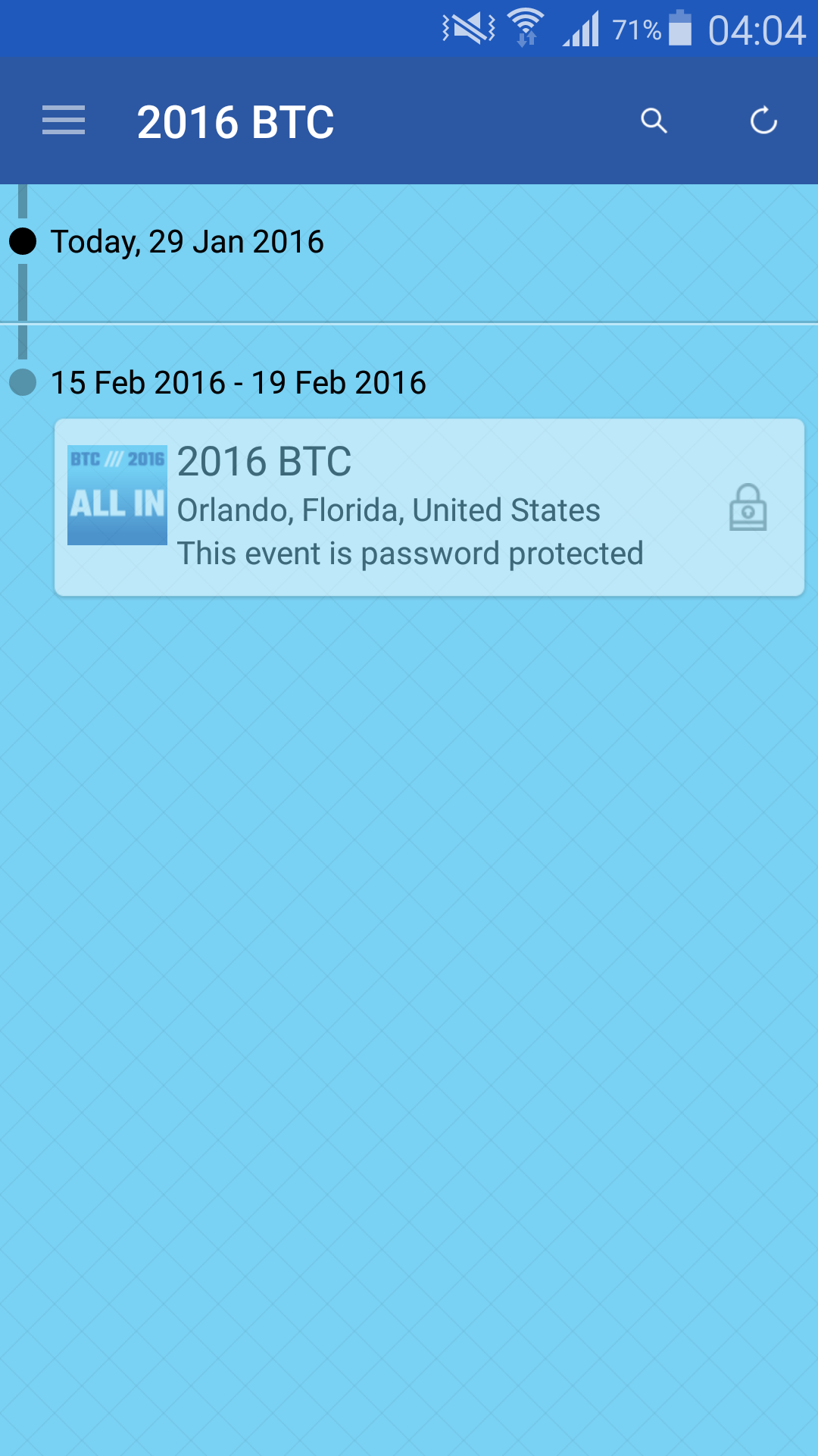 Android application 2016 BTC screenshort
