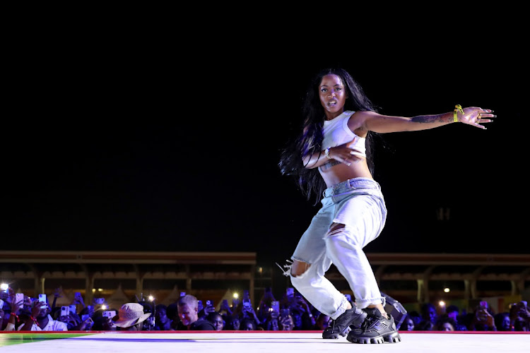 Uncle Waffles performs on stage during Global Citizen Festival 2022: Accra.