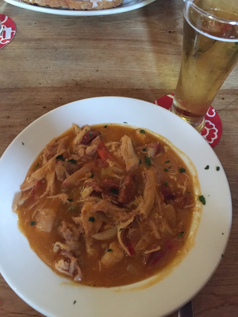 Chicken & sausage gumbo with pear cider