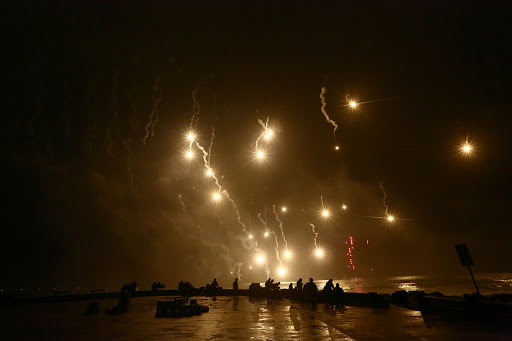 On Monday evening armed forces showed off its night-time shooting capability at Blue Lagoon.