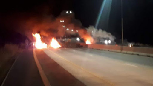 Mzamomhle residents have burnt tyres on the Gonubie main road due to a protest against their ward councillor Picture: SUPPLIED