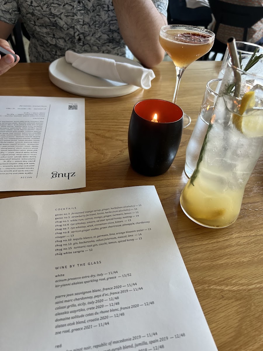 Zhug gluten-free menu