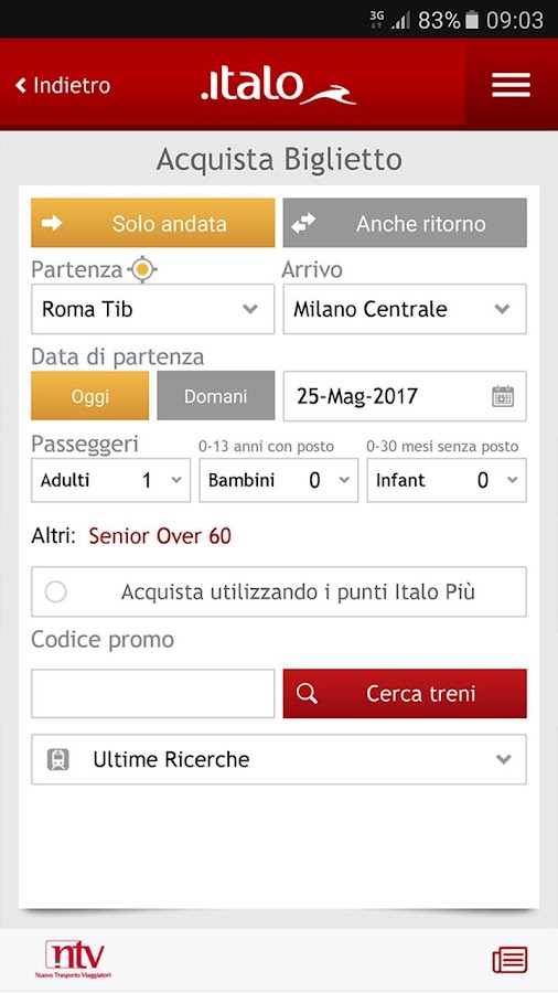 Italo Treno — приложение на Android