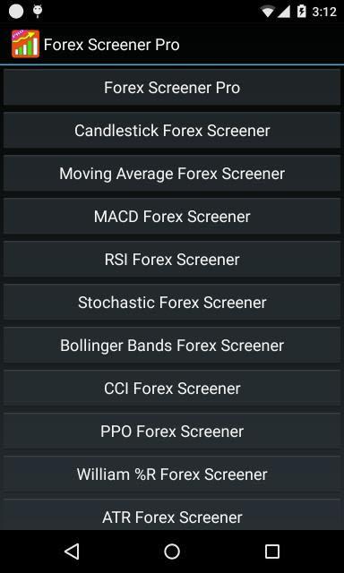 Android application Forex Screener Pro screenshort
