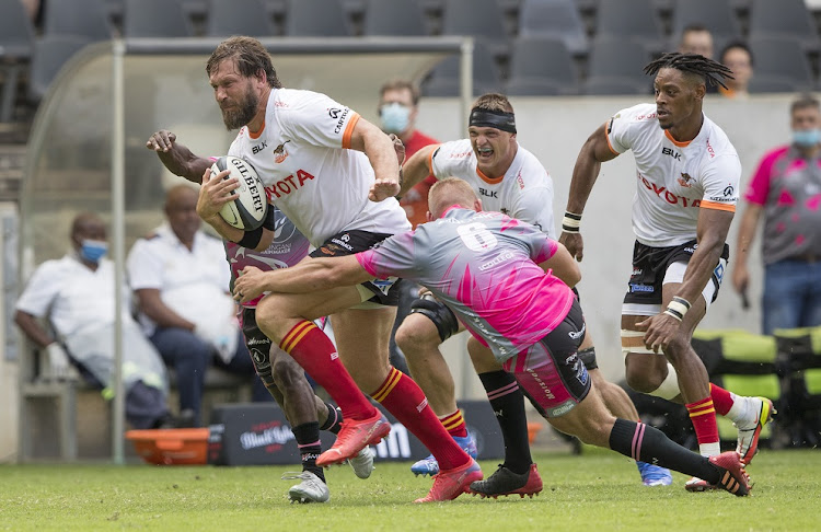 Frans Steyn of the Free State Cheetahs on the run in the Currie Cup match against the Pumas at Mbombela Stadium in Nelspruit on February 19 2022.