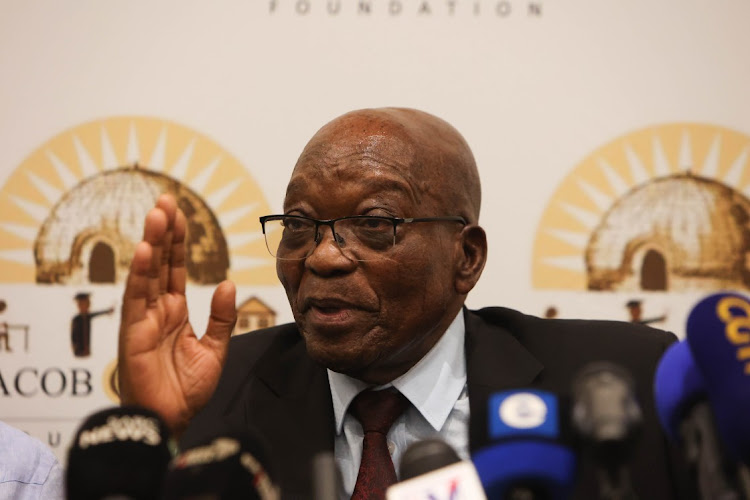 Former president Jacob Zuma held a media briefing in Johannesburg on Saturday. Picture: ALAISTER RUSSELL