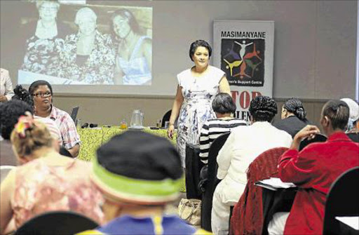 MPOWERING WOMEN: Masimanyane executive director Lesley-Ann Foster addresses women at a conference held at the Kennaway Hotel recently
