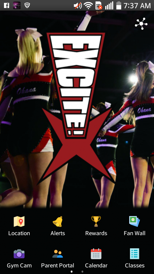 Android application Excite! Cheer &amp; Gymnastics screenshort