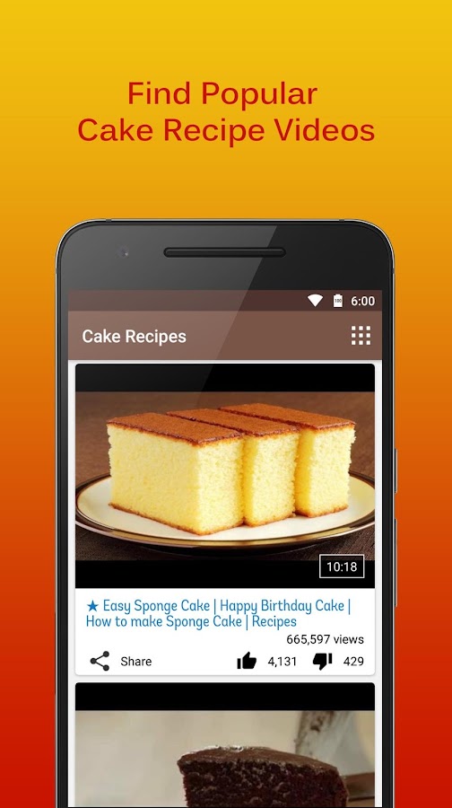 Cake Recipes Videos — приложение на Android