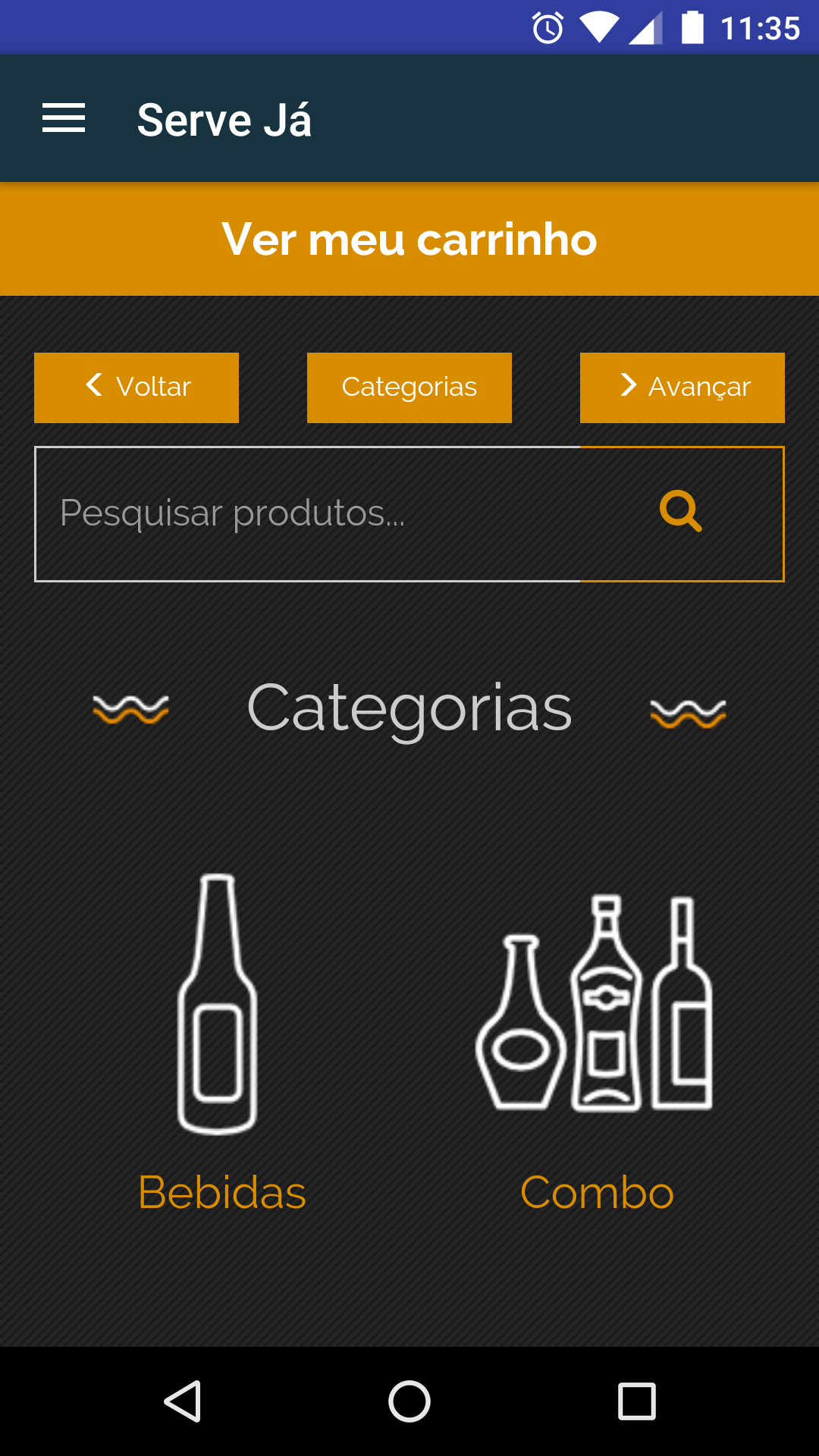 Android application Serve Já Delivery Bebidas screenshort