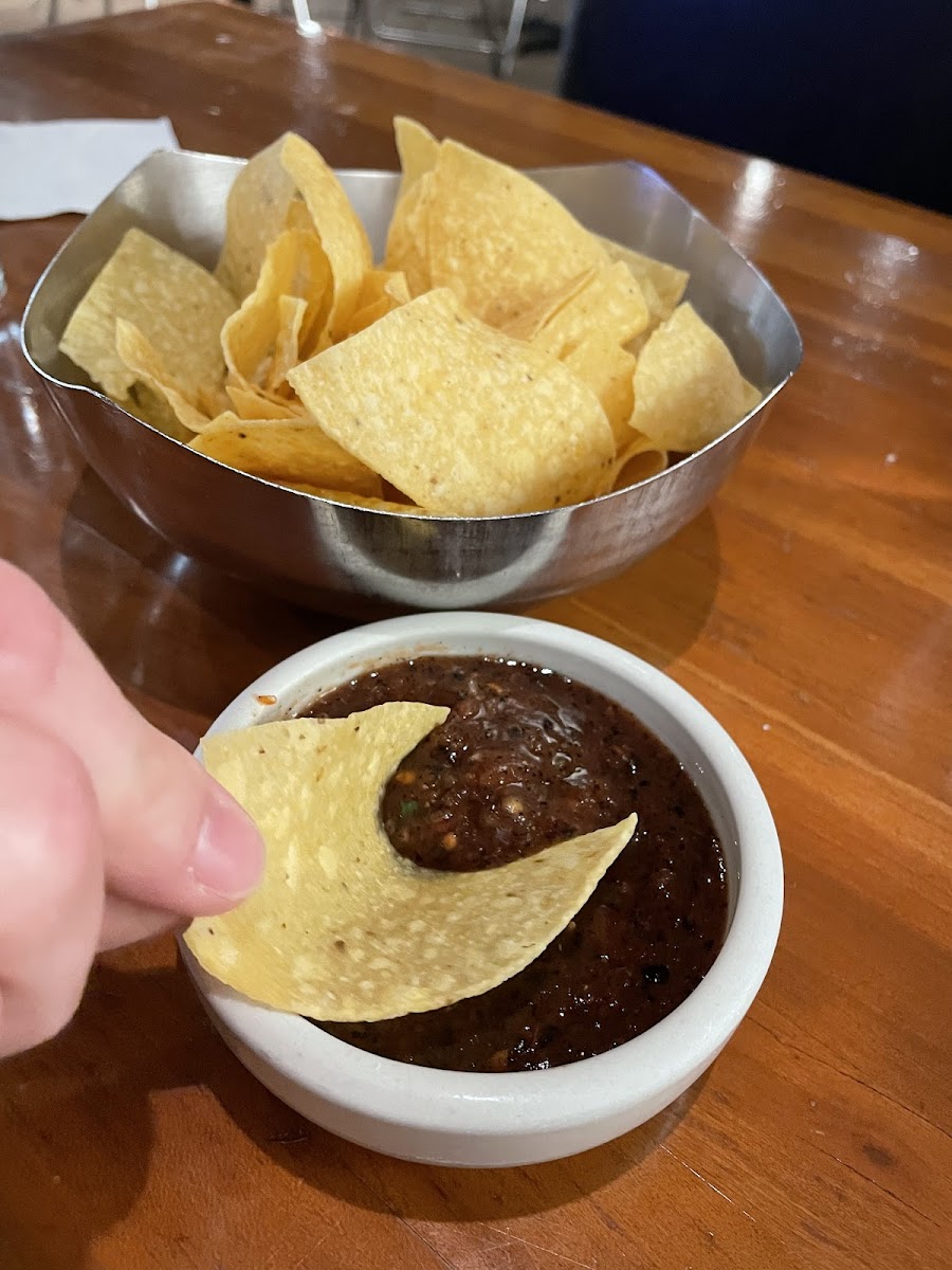 Chips and salsa are safe from a dedicated fryer
