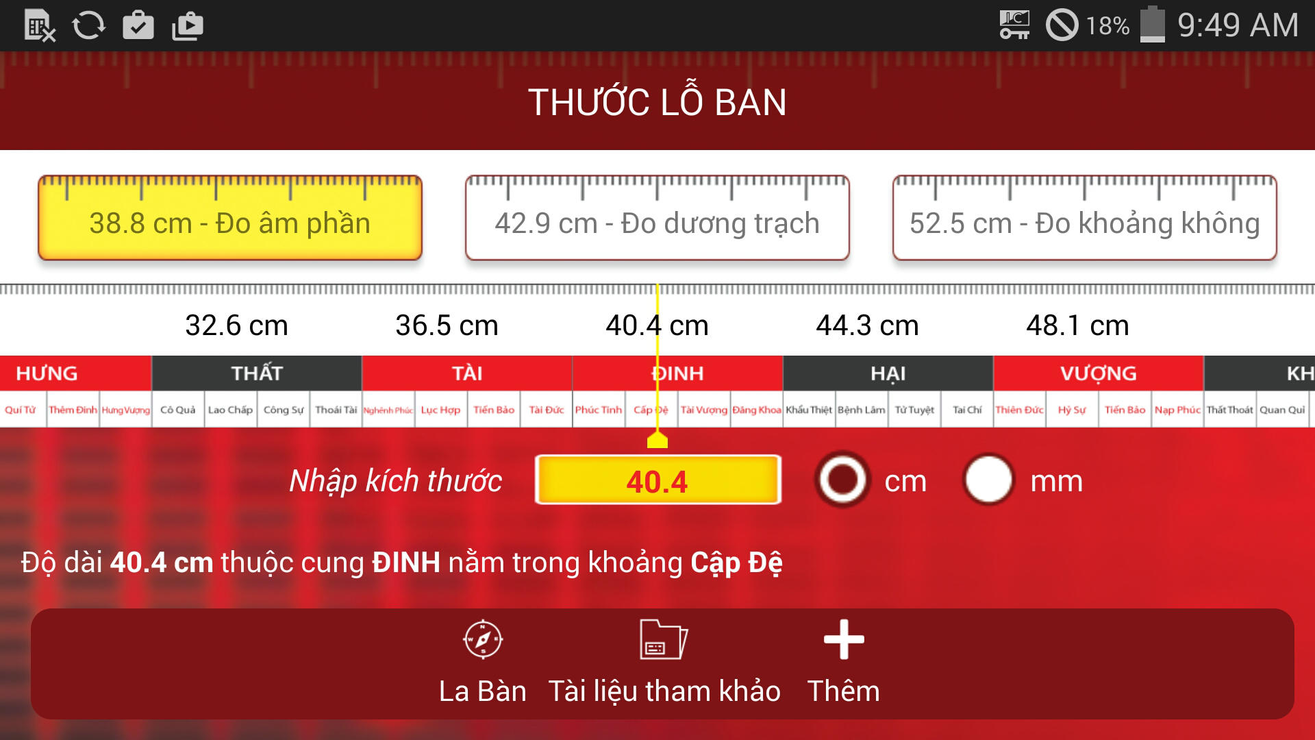 Android application Thuoc lo ban La ban Phong thuy screenshort
