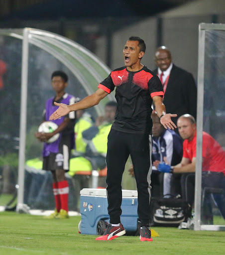 Maritzburg United caretaker coach Fadlu Davids during the Absa Premiership match against Orlando Pirates at Harry Gwala Stadium on December 13, 2016 in Durban, South Africa.