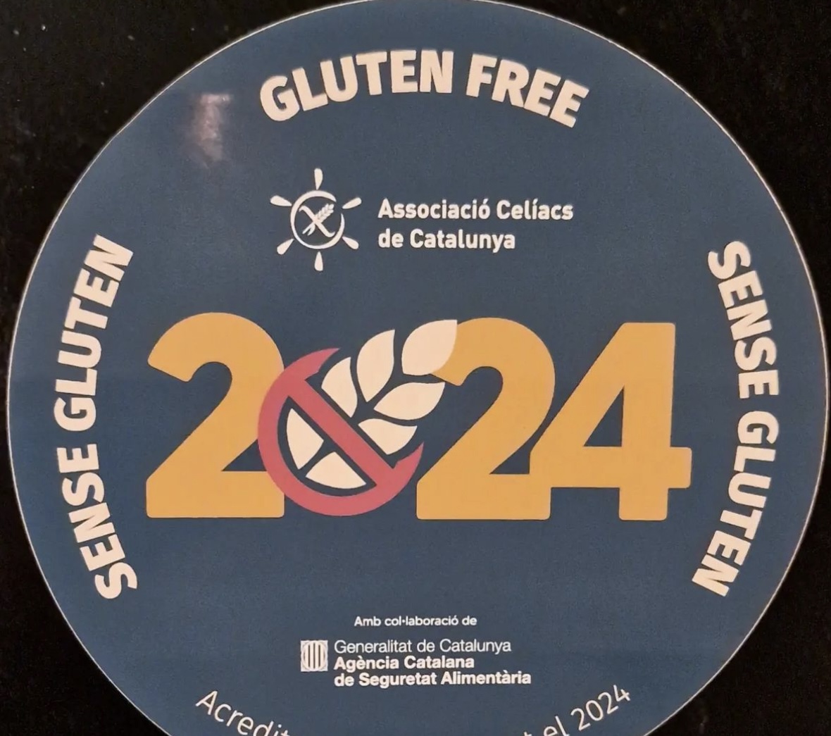 Certificado Asociación Celíacos de Cataluña 2024