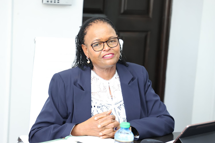 Chief Justice Martha Koome during meeting with officials from United Nations Office on Drugs and Crime (UNODC) on January 25, 2023.