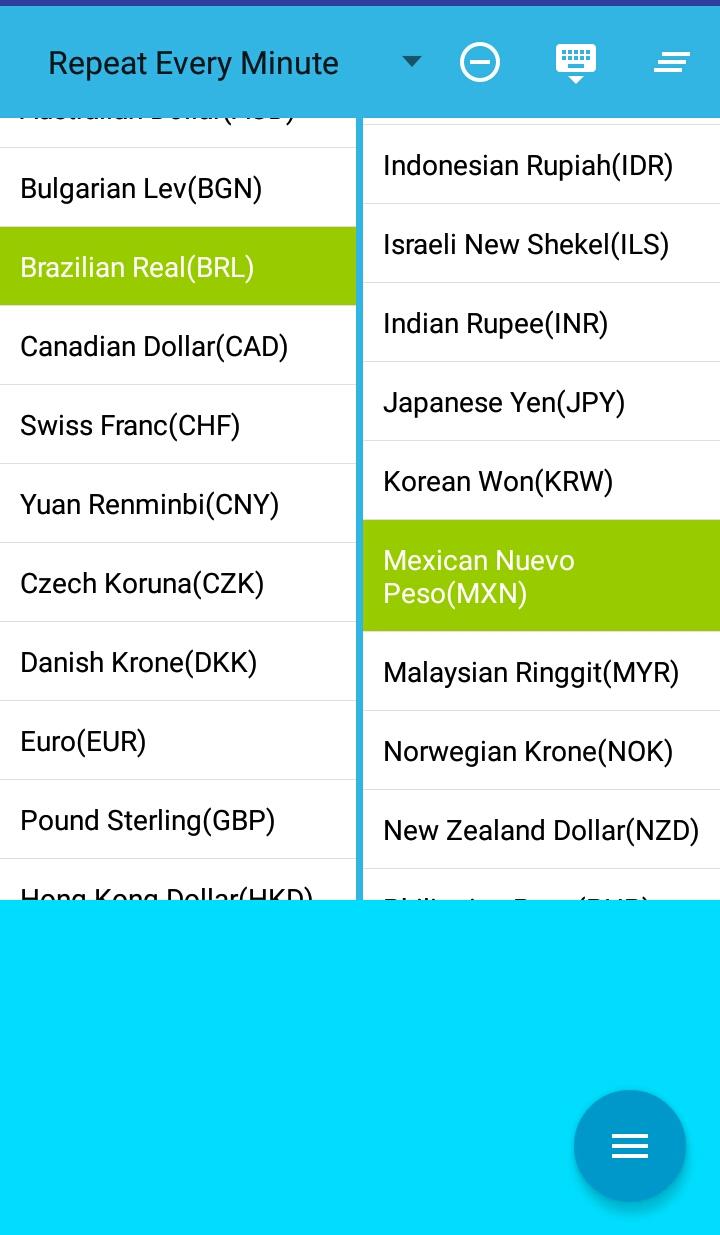 Android application Currency Graph screenshort