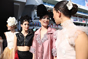 Amber-Lee More, Alexis Favelin, Gill Gregory and Rheid Campbell at the Vodacom Durban July.