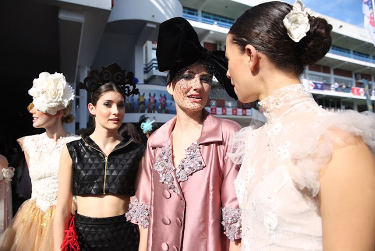 Amber-Lee More, Alexis Favelin, Gill Gregory and Rheid Campbell at the Vodacom Durban July.