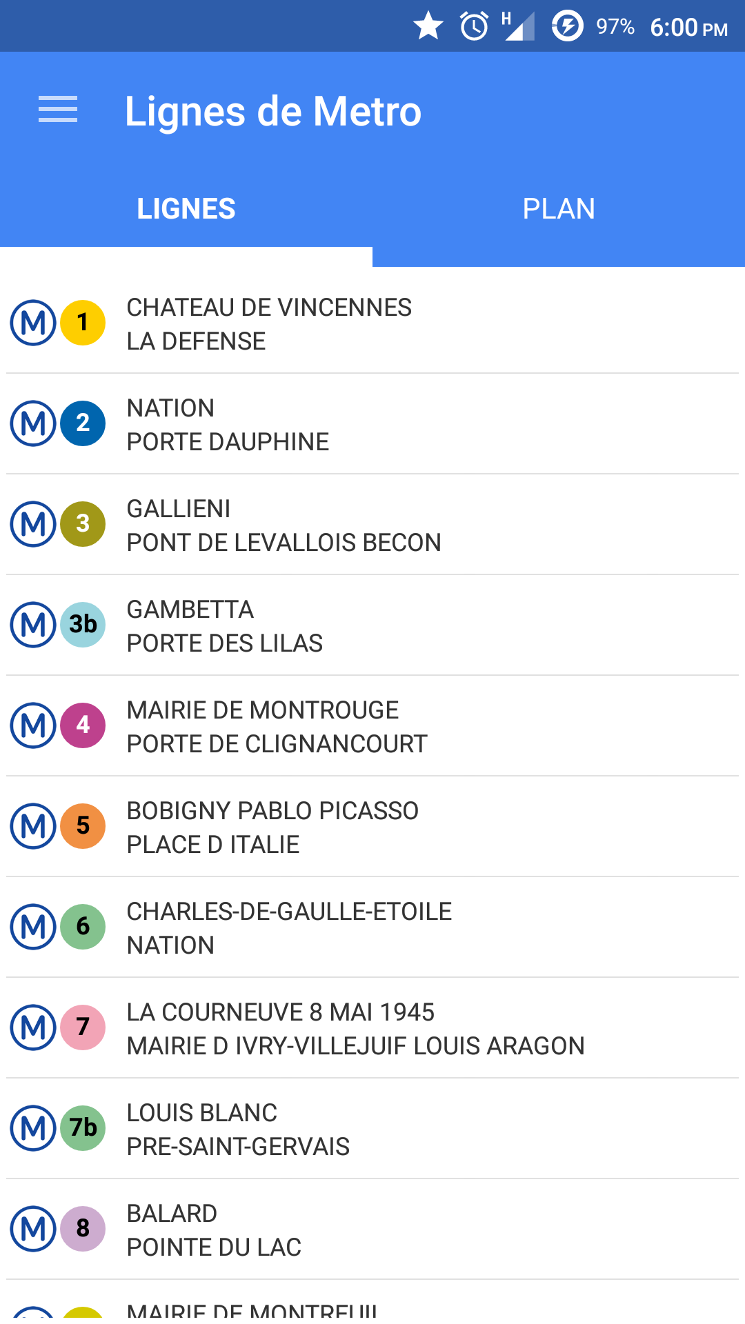 Android application Live Traffic for Paris Subway screenshort