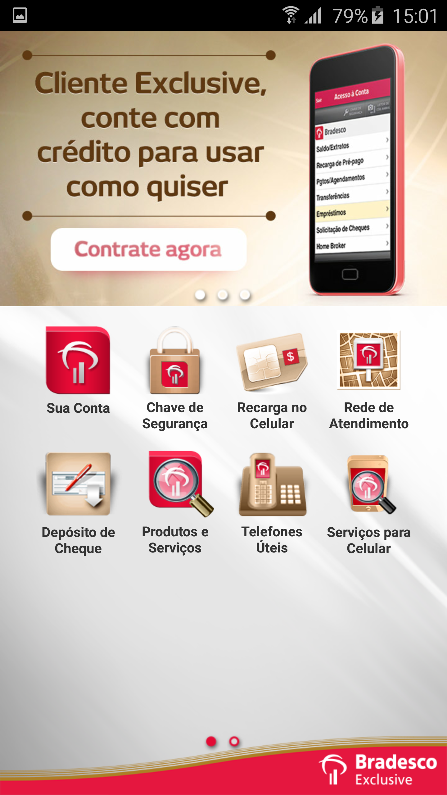 Android application Bradesco Exclusive screenshort