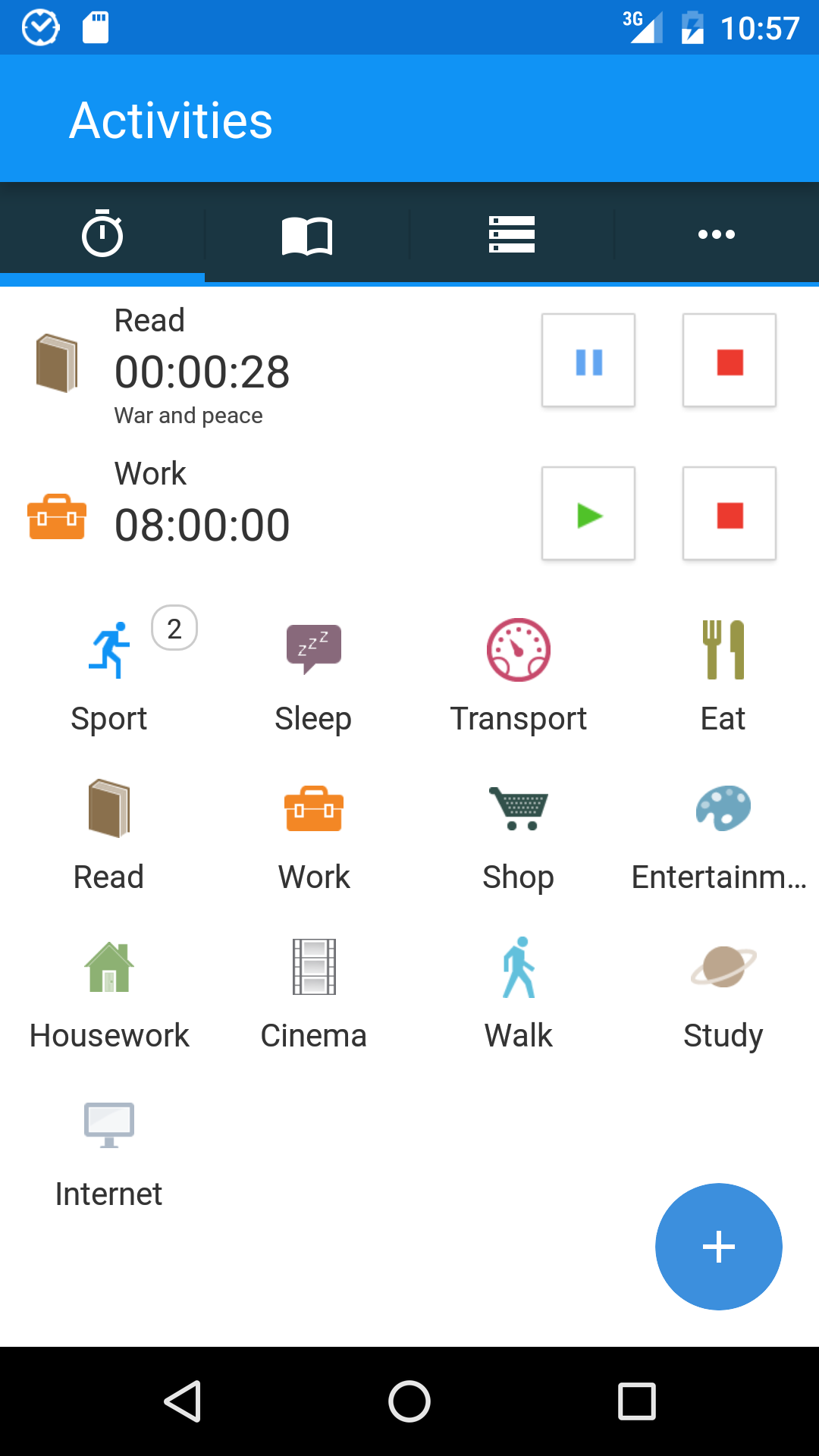 Android application aTimeLogger - Time Tracker screenshort