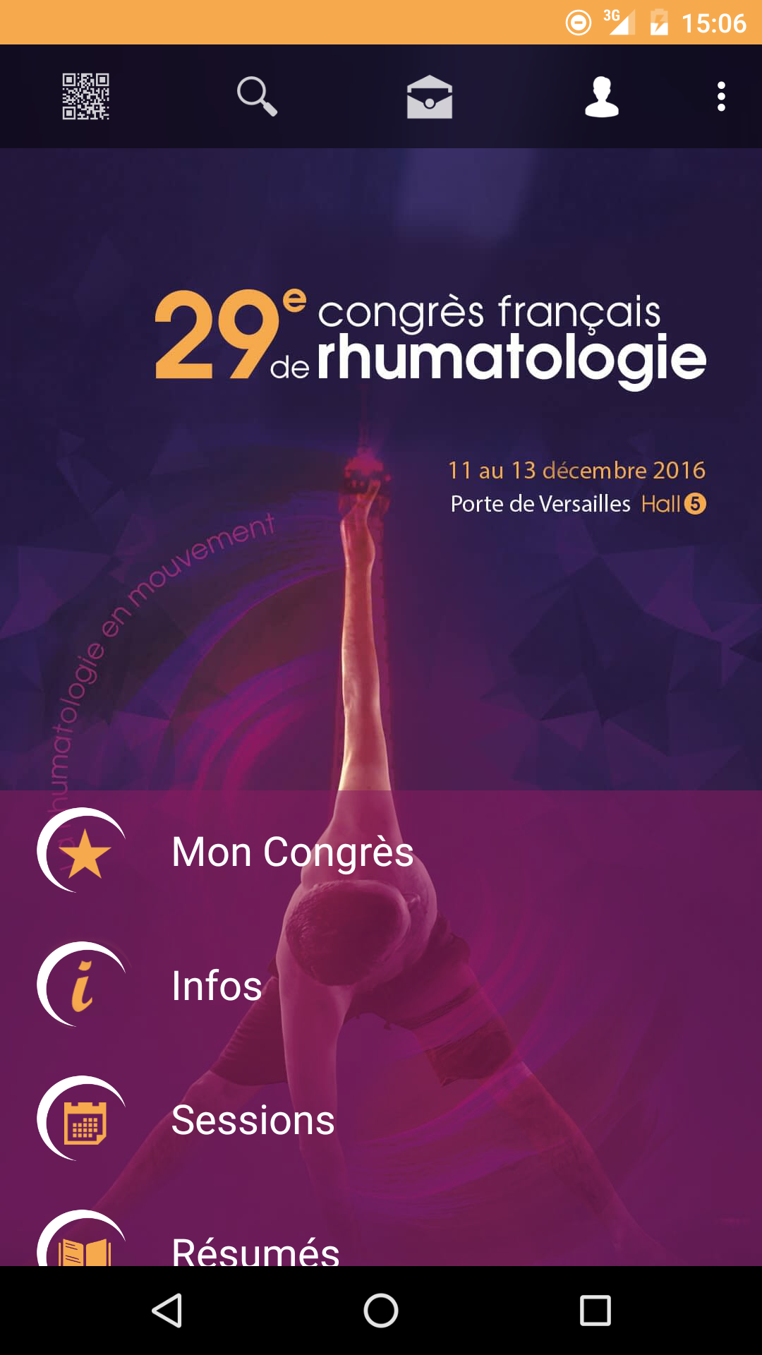 Android application 29e Congrès SFRhumatologie screenshort