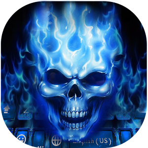 Download Flaming Skull Kika Keyboard Theme-blue phone theme For PC Windows and Mac