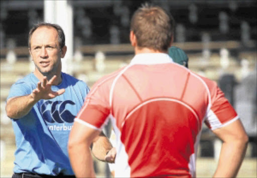 STRONG-WILLED: Assistant coach Brendan Venter gives instructions during the South African U-20 team's training session at The Green Point Track in Cape Town on May 7 Photo: Gallo Images