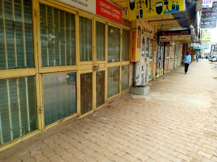 Traders locked their shops protesting the enforcement of the use EFRIS.. a tax payment system