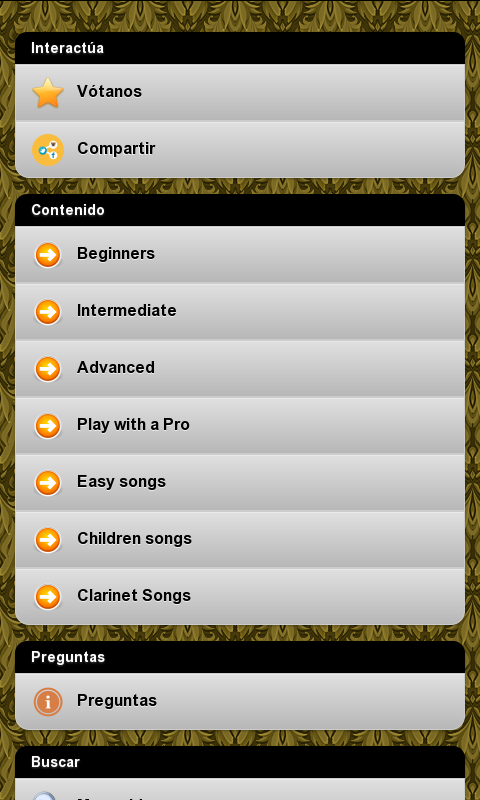 Android application Learn to play the clarinet screenshort