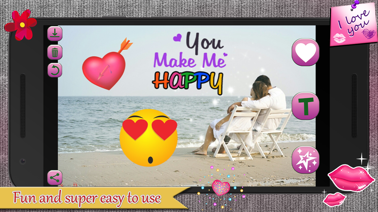 Android application Romantic Love Photo Editor screenshort