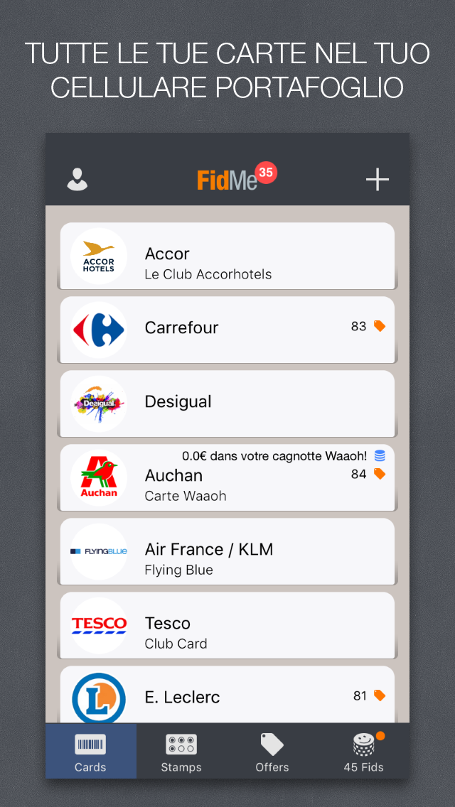 Android application FidMe Loyalty Cards & Cashback screenshort