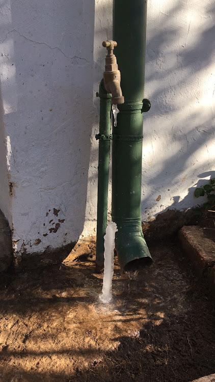 Taps in Rosendal remain frozen every morning as winter lows continue to be below zero this week.