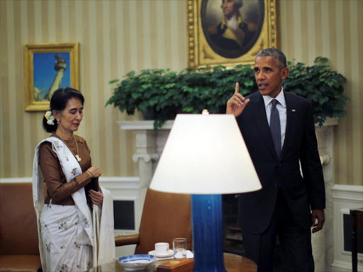 President Barack Obama meets with Myanmar's State Counsellor Aung San Suu Kyi at the Oval Office of the White House in Washington, DC, US September 14, 2016. /REUTERS