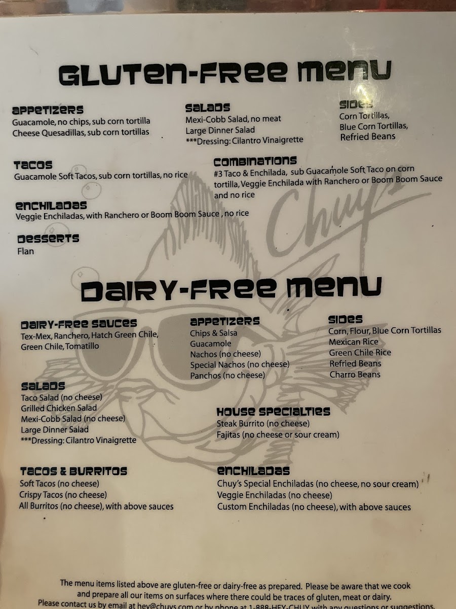 Very limited GF menu