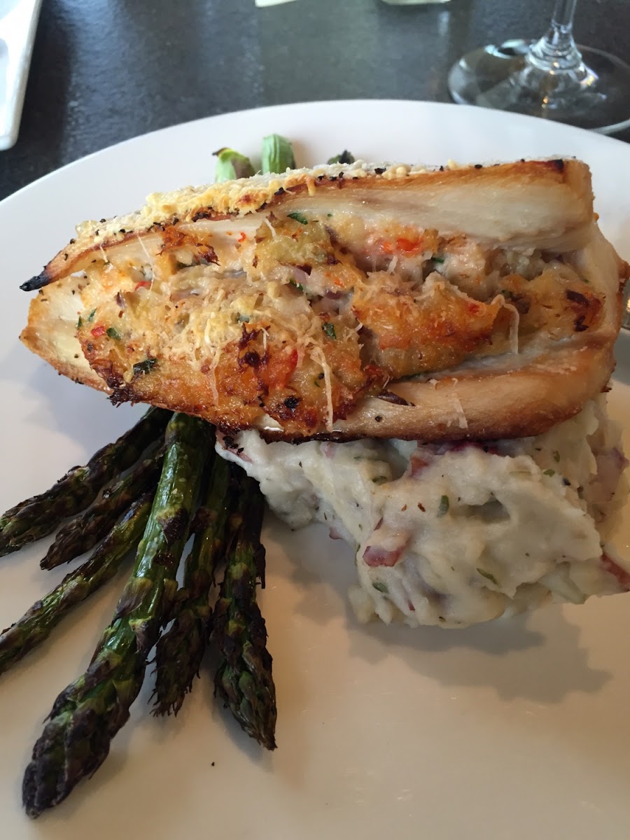 Mahi stuffed with crabmeat gluten free