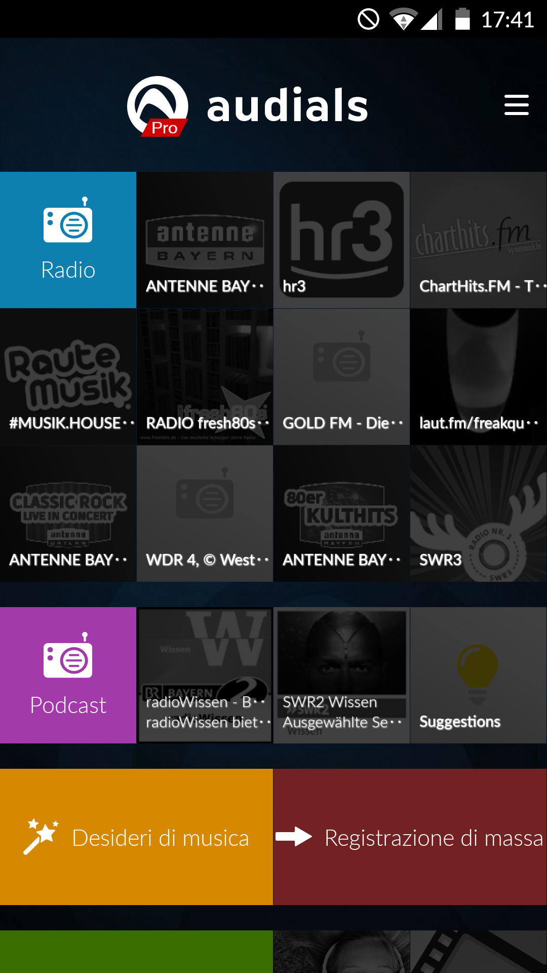 Android application Audials Play Pro Radio+Podcast screenshort