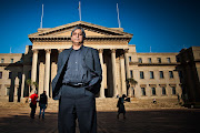 Vice-chancellor Adam Habib stands in front of the Great Hall at the University of the Witwatersrand. 