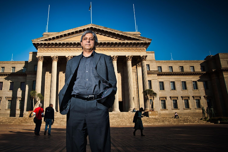 Vice-chancellor Adam Habib stands in front of the Great Hall at the University of the Witwatersrand.