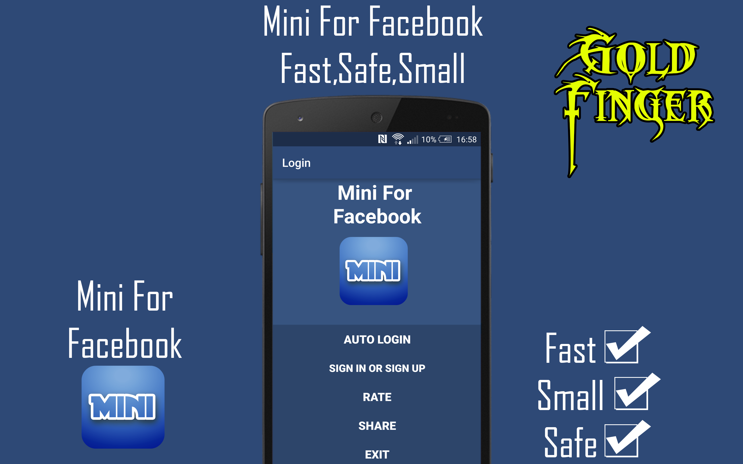 Android application Mini For Facebook - Mini FB screenshort