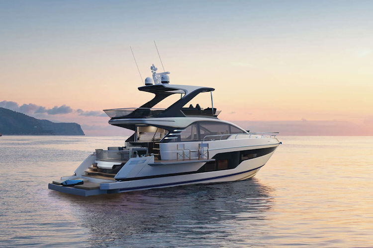The Fairline Squadron 58 has clever beach balconies that gold out to pro-vide more space and get you closer to the water.