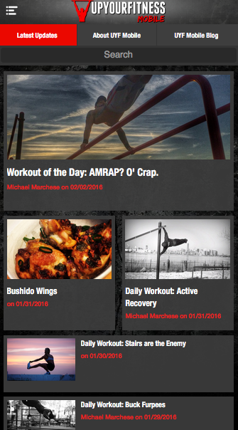 Android application UpYourFitness Mobile screenshort