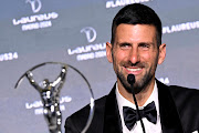Novak Djokovic speaks at the Winners Press Conference at the Laureus World Sports Awards Madrid 2024 at Galería De Cristal in Madrid, Spain on Tuesday nigh.  