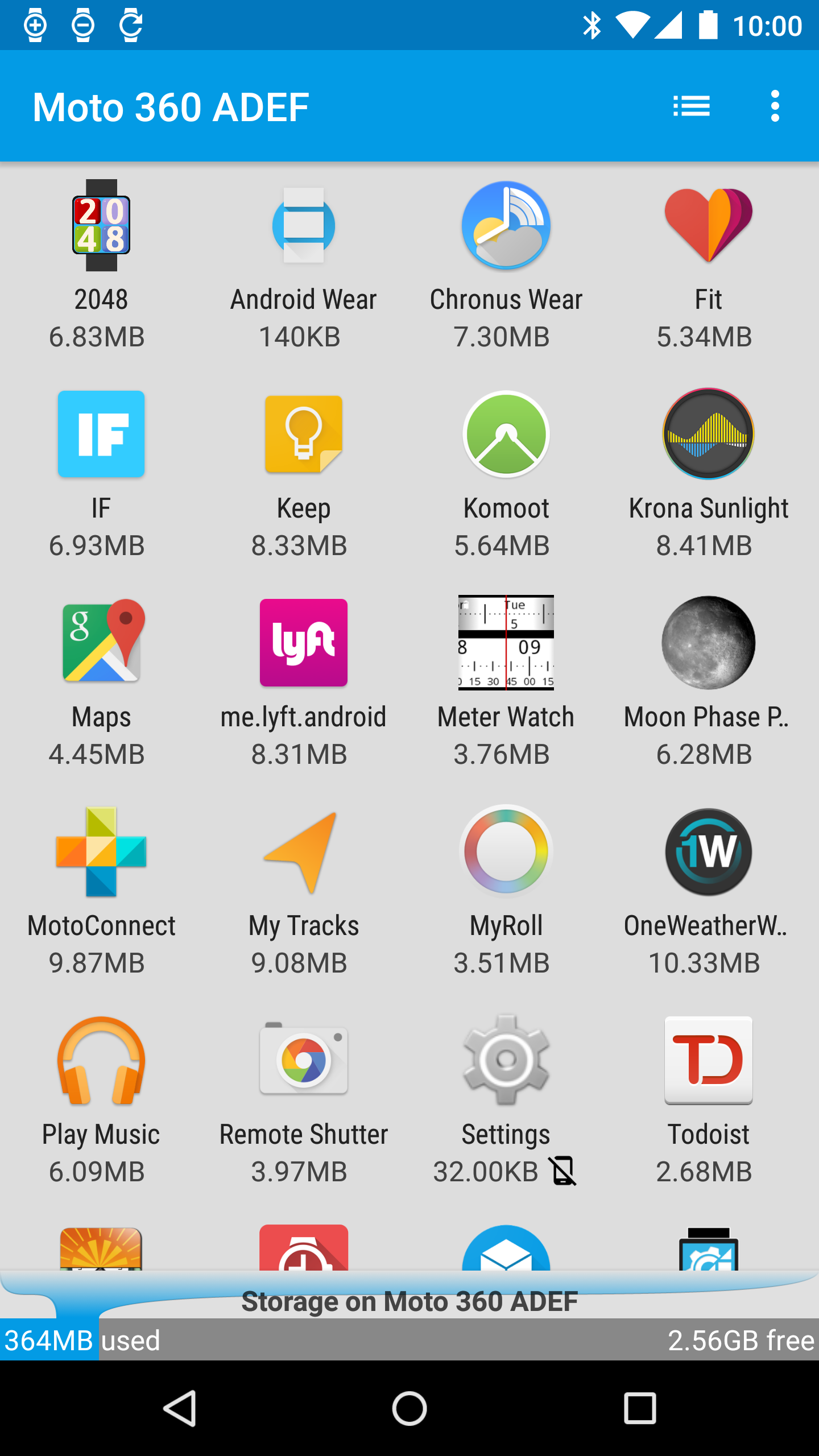 Android application Wear App Manager screenshort
