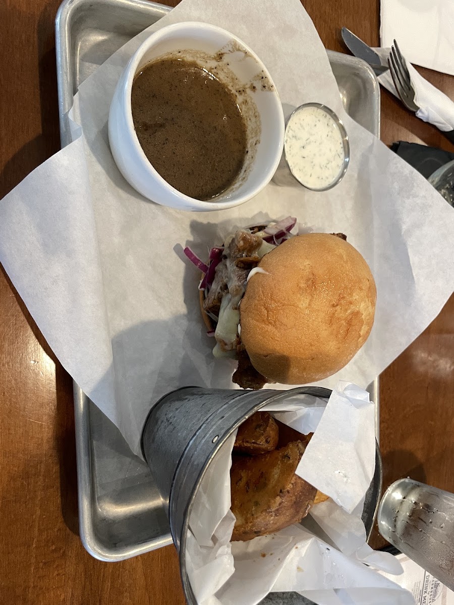 Chicken fried steak sandwhich with JoJo's