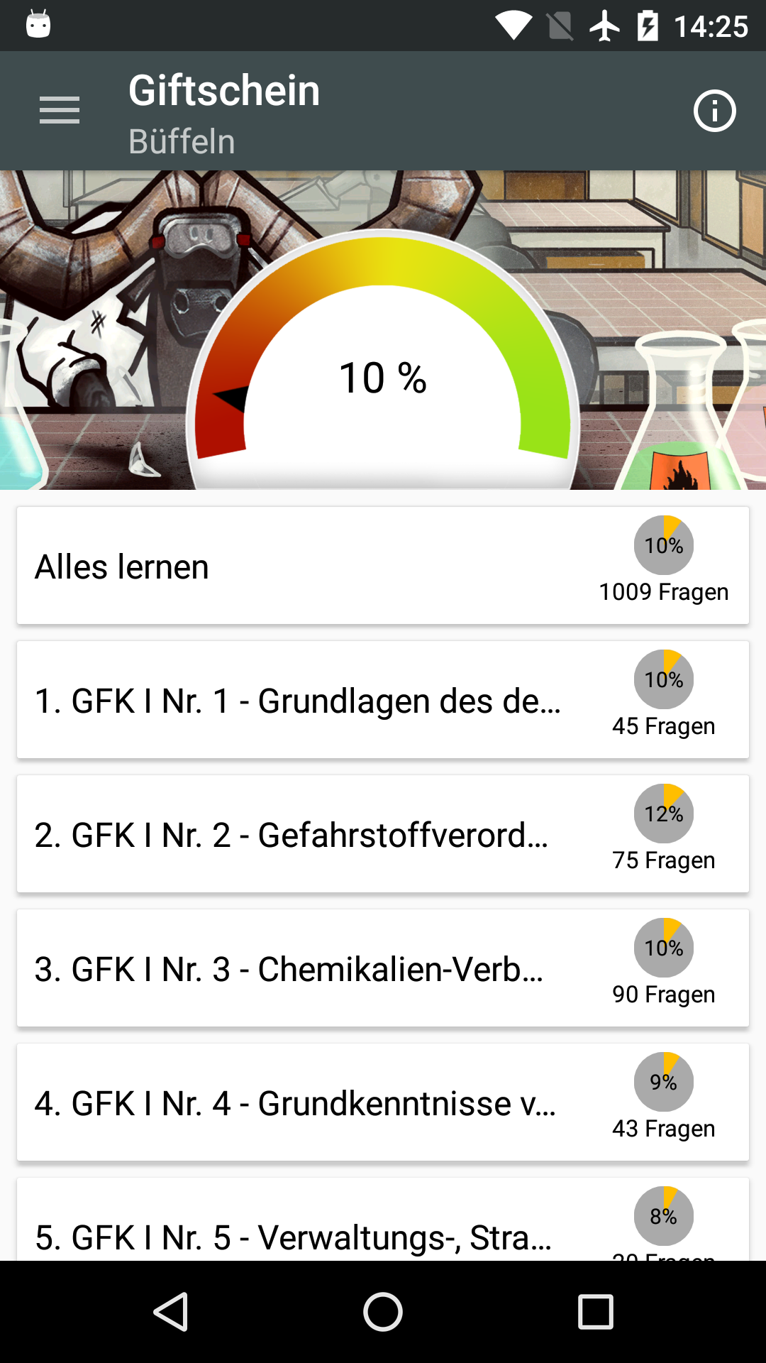 Android application Chemikaliensicherheit screenshort