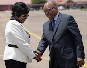 South African president Jacob Zuma and the former wife of Nelson Mandela, Winnie  Mandela. Pic: DANIEL BORN