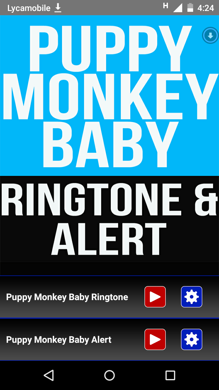 Android application Puppy Monkey Baby Ringtone screenshort