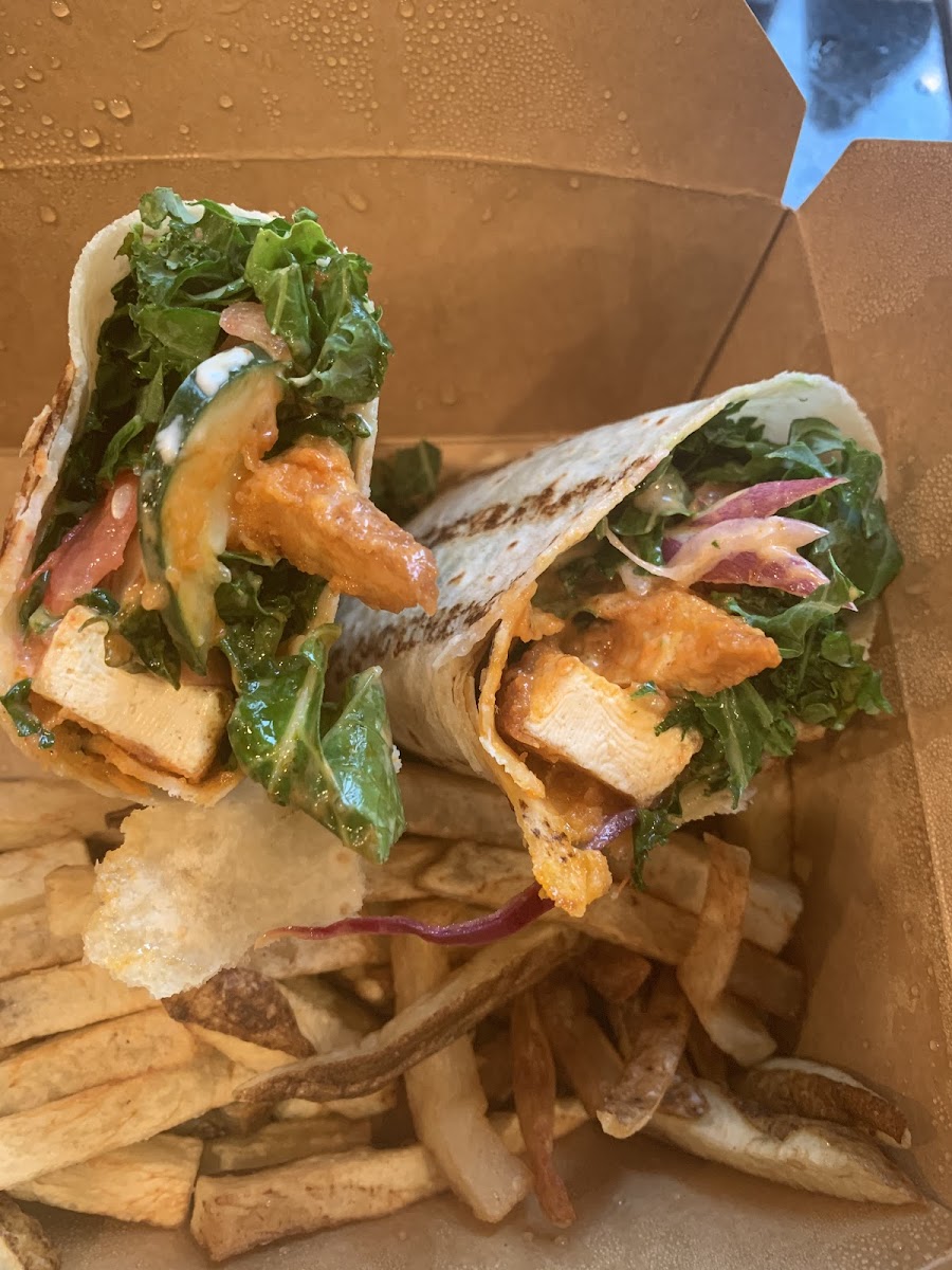 Buffalo tofu wrap