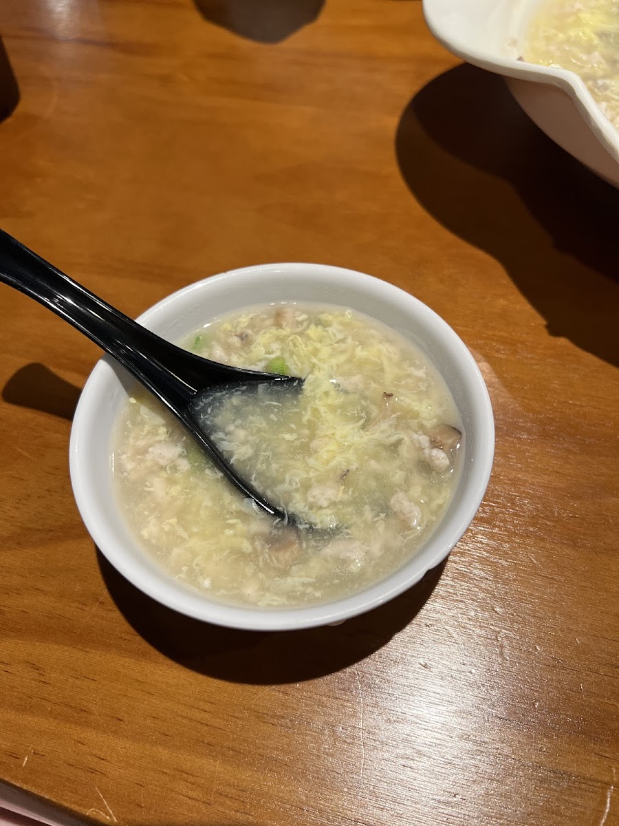 West lake chicken soup. Only order one if there’s only a couple of you! This comes in large bowl to self serve in smaller bowls.